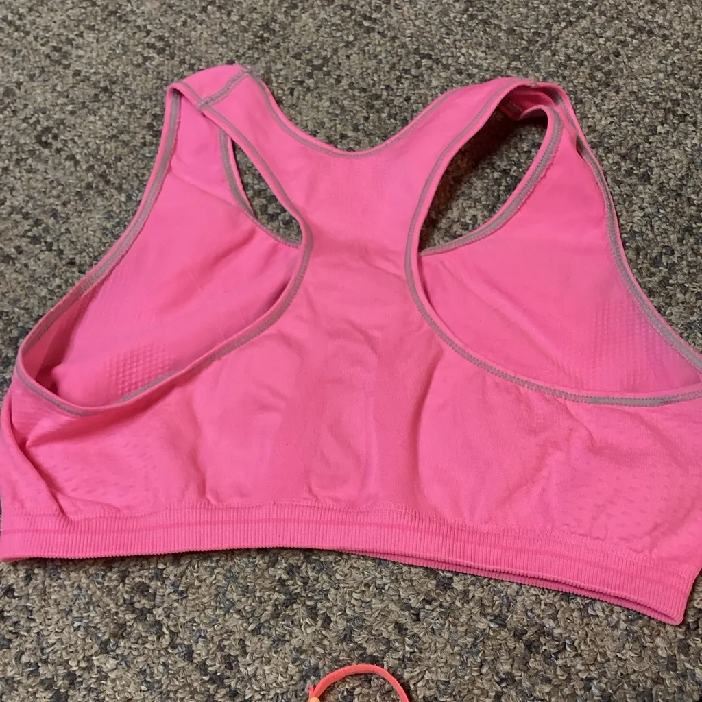 Champion Danskin No Boundaries Pink Coral White Sports Bra Lot * Sizes M/L - Image 9