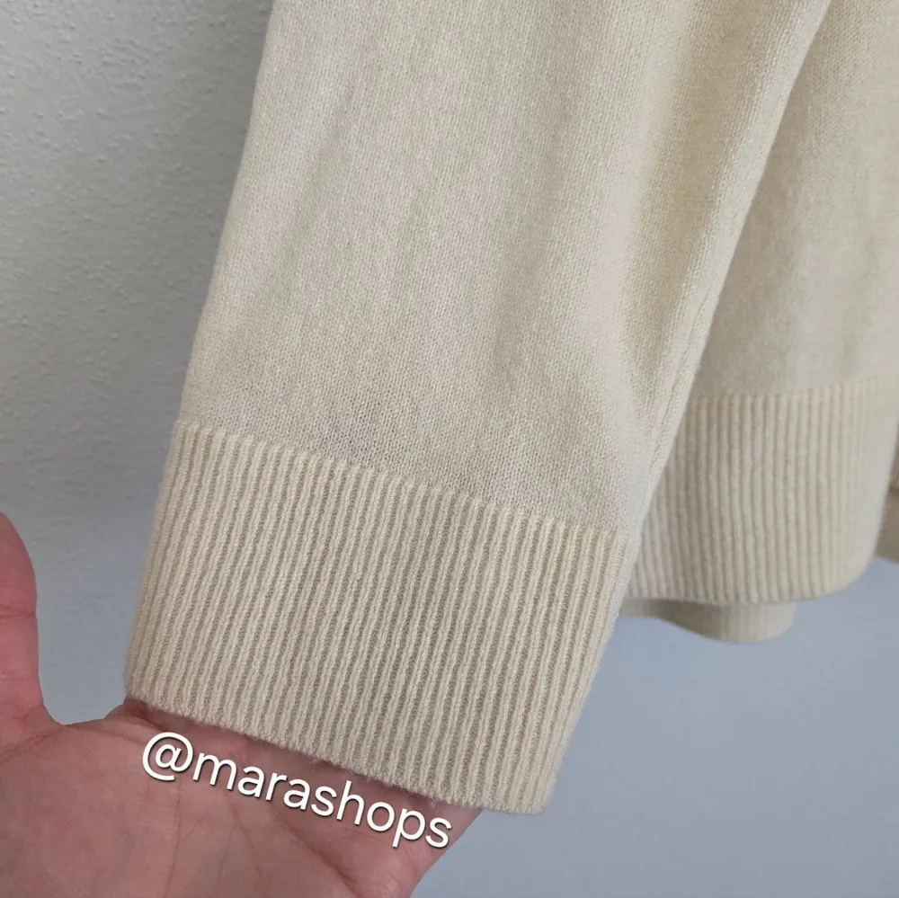 VINCE Cream Stripe Cashmere Sweater - Image 3