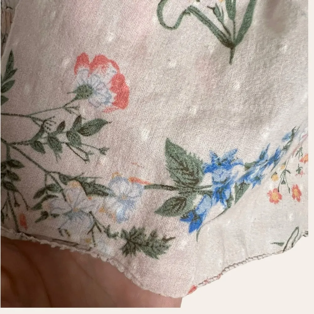 Saylor Clover Pink Floral Print Smocked Square Neck Puff Sleeve Top Size S - Image 12