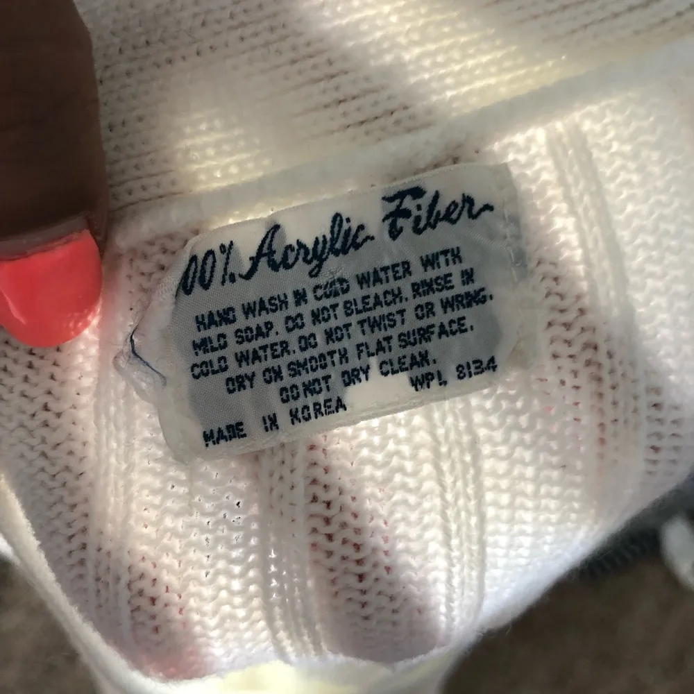 Vintage Cream Button Down Acrylic Vest Size L - Image 60