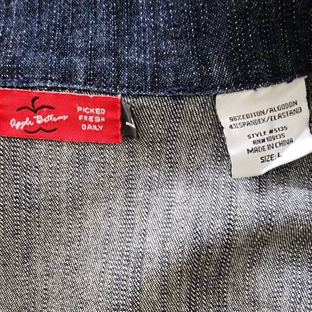 Apple Bottoms Two-Tone Stretch Denim Blazer Jacket Women’s Size Large - Image 7