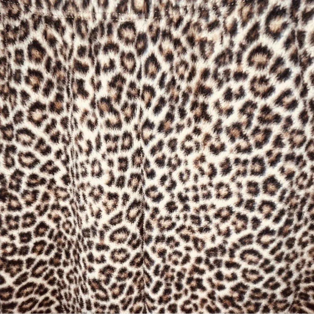 Gilligan & O'Malley Leopard Print Pull On Fleece Pajama Pants Brown Tan M Size M - Image 8
