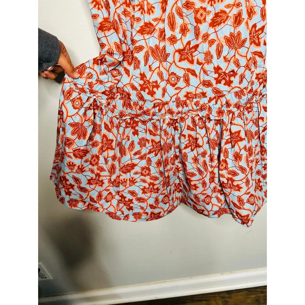 DEREK LAM 10 CROSBY Blue Orange Floral Vines V - Image 10