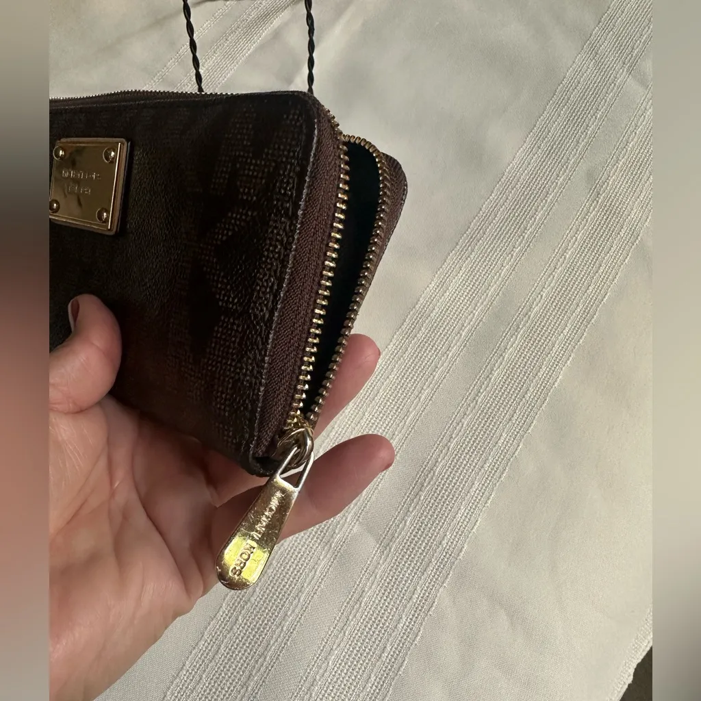 Michael Kors Chocolate Brown Wallet with Gold Plate - Image 11