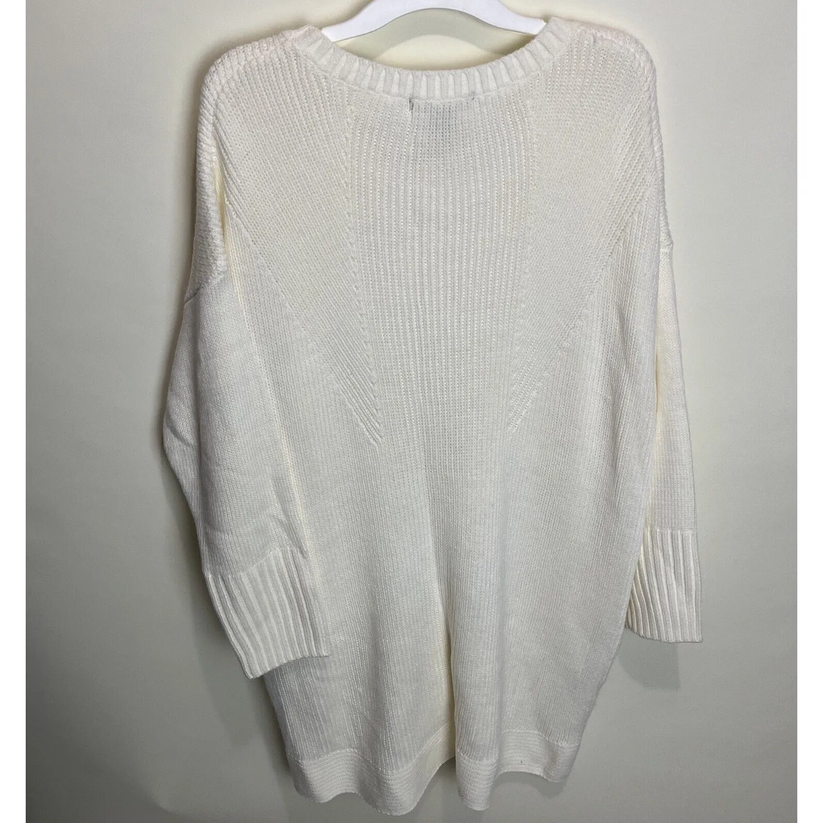 Kate & Mallory Tunic Length Cable Knit Sweater Side Zip Cream Ivory 2X Cozy Warm - Image 6