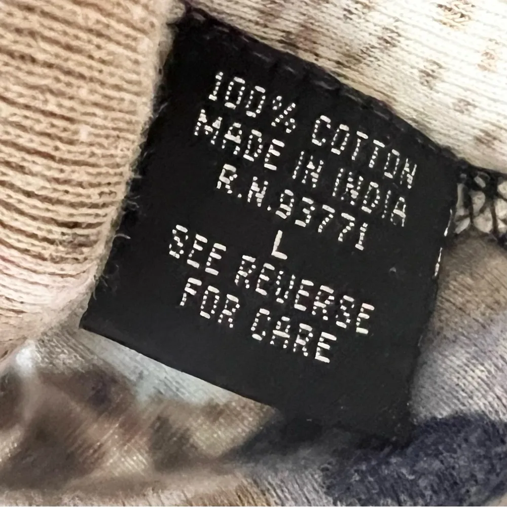 Vintage Animal Print Cheetah Leopard Patchwork Print T-Shirt Top Size XL - Image 6