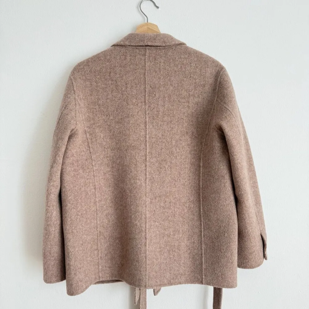 100% Wool Blazer Coat with Front Tie Detail – Classic Oversized Fit - Image 3