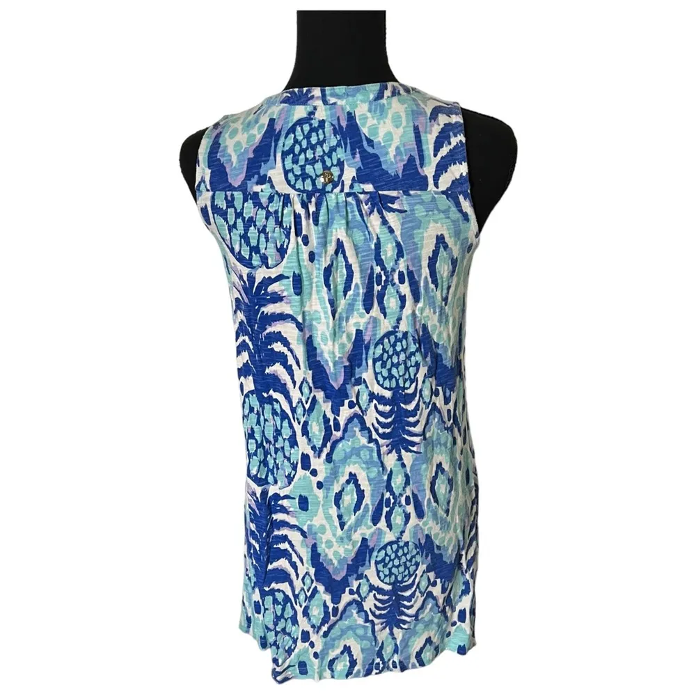 Lilly Pulitzer Women’s Dev Dress Serene Blue Tropi Call Me Cotton Size XXS 26168 - Image 3