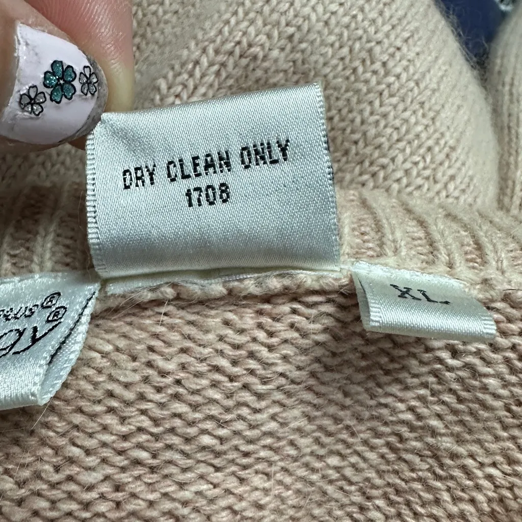 NEWPORT NEWS Silk and Angora Beaded Sweater Cardigan Size XL - Image 6