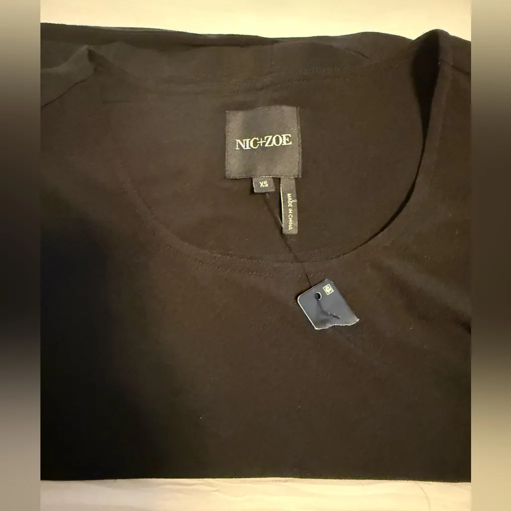 NIC & ZOE BLACK 3/4 SLEEVE DRESS sz XS - Image 3