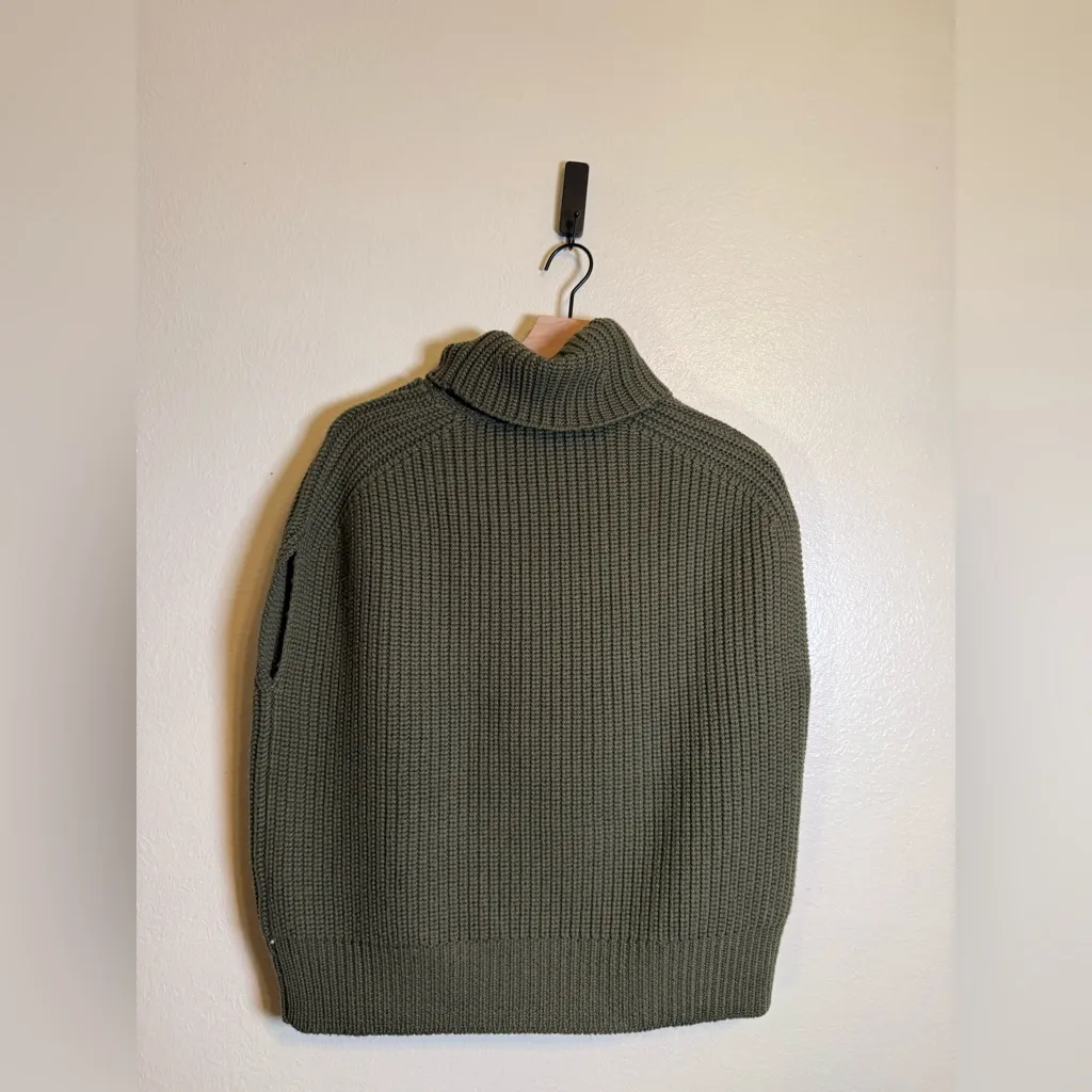 Pearl by Lela Rose 100% Wool Sleeveless Turtleneck Sweater Green Size XS - Image 6