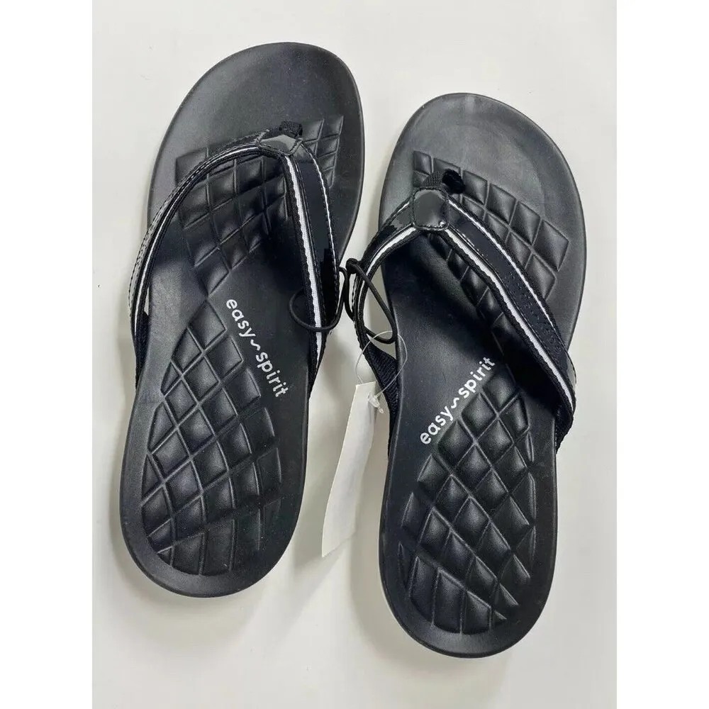 NWT Easy Spirit Sealoft Womens Flip-Flops Sz. 5M Black/White Sea Loft 3 - Image 3