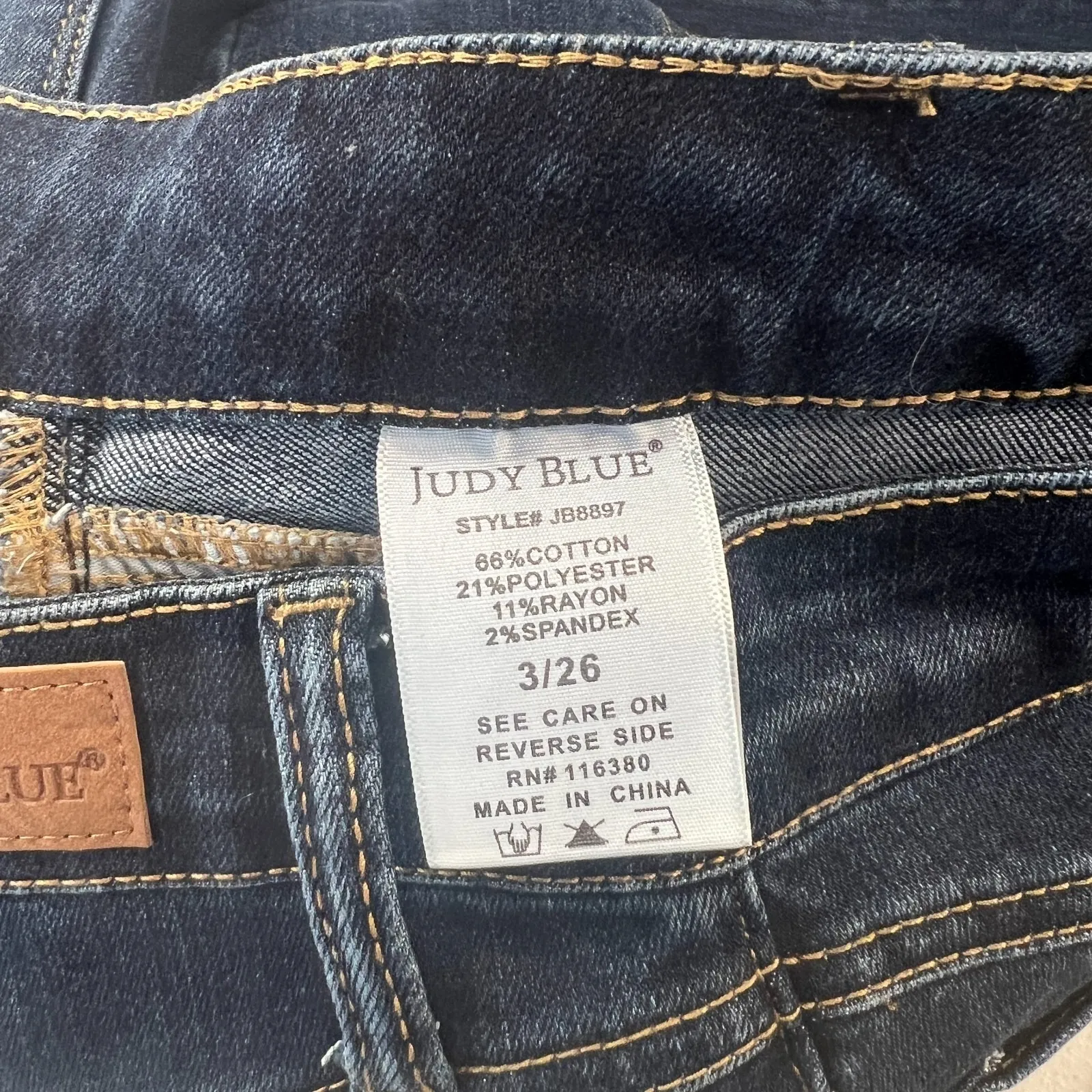 Judy Blue Carson City Flare Fit Jeans Womens 26 Blue Denim Stretch Front Seam - Image 12