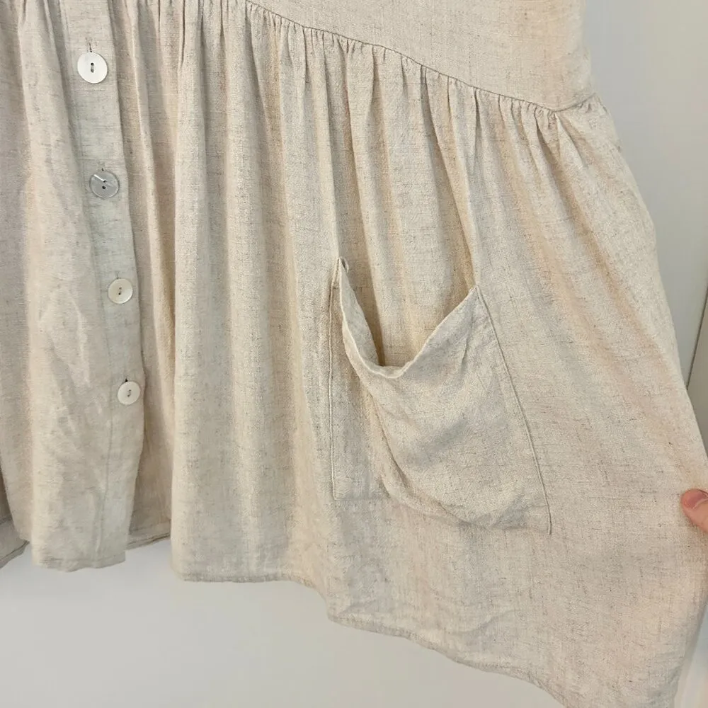 Princess Polly The Sandy Mini Oversized Dress Natural Lower Impact Size S/M - Image 7