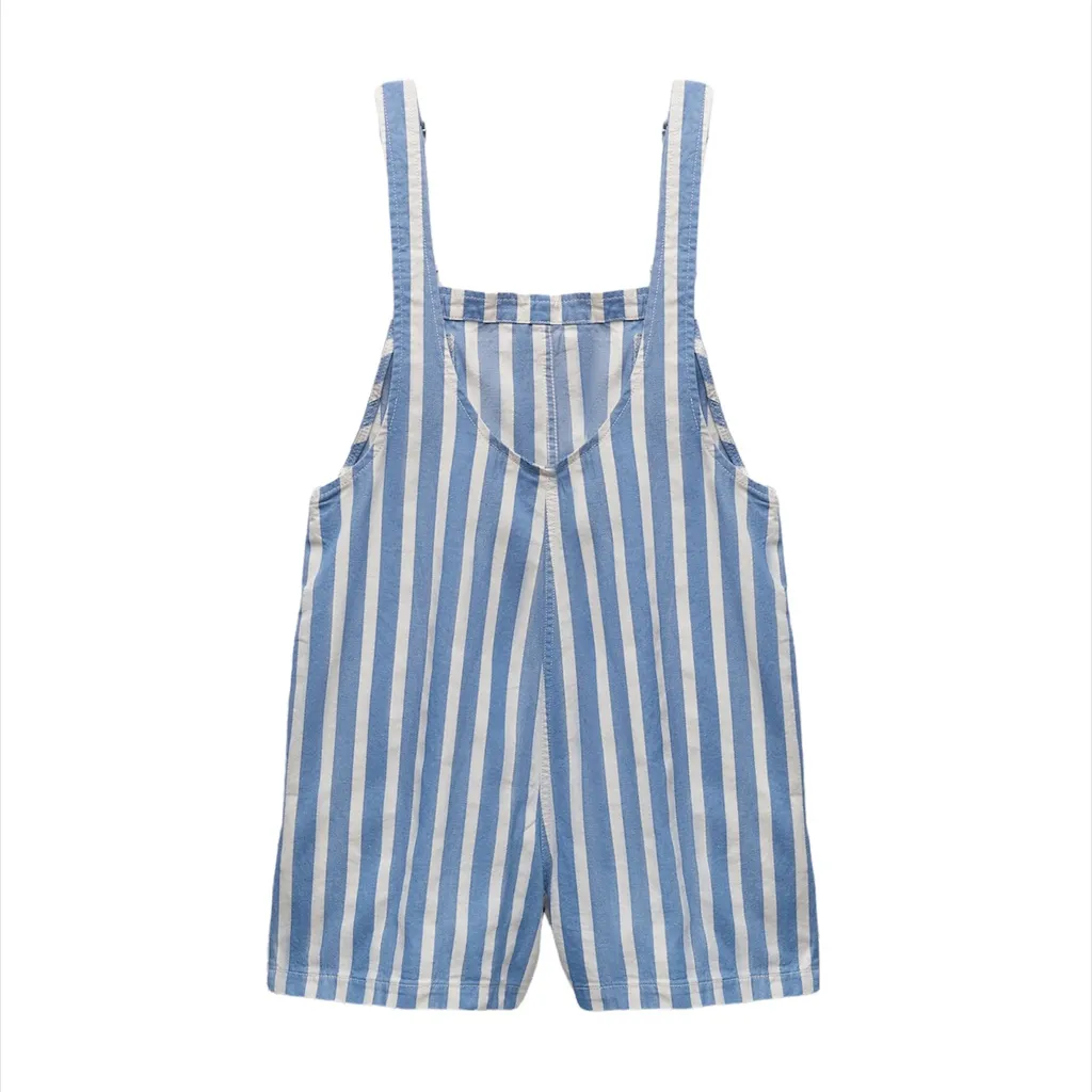 NWT ZARA  BLOGGERS FAV STRIPED ROMPER JUMPSUIT BLUE WHITE XS - Image 10
