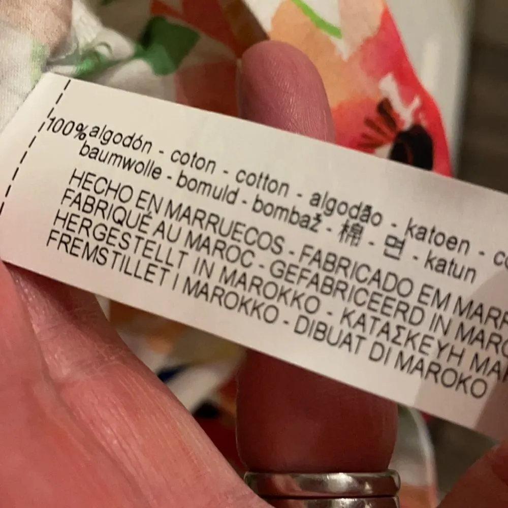 Zara Basic Collection Watercolor Floral Hip Tie Shirt - Image 6