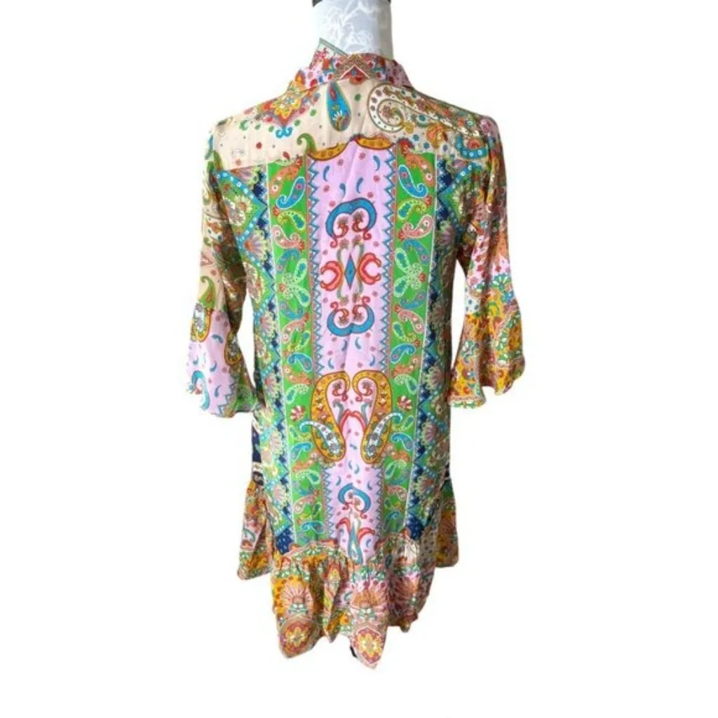 Johnny Was Braemar Eleon Dress Silk Floral Colorful Womens Xsmall NWT - Image 2