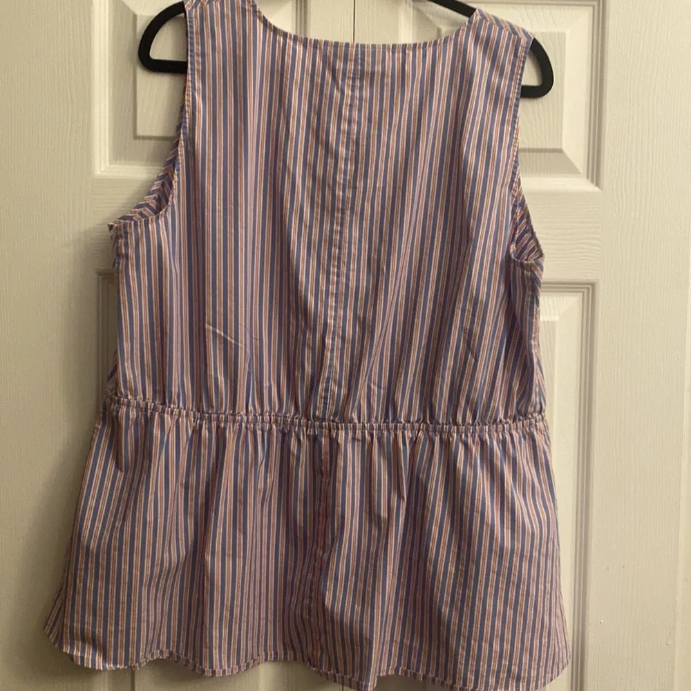 Lane Bryant red blue striped sleeveless peplum‎ top
Size 14/16 - Image 6