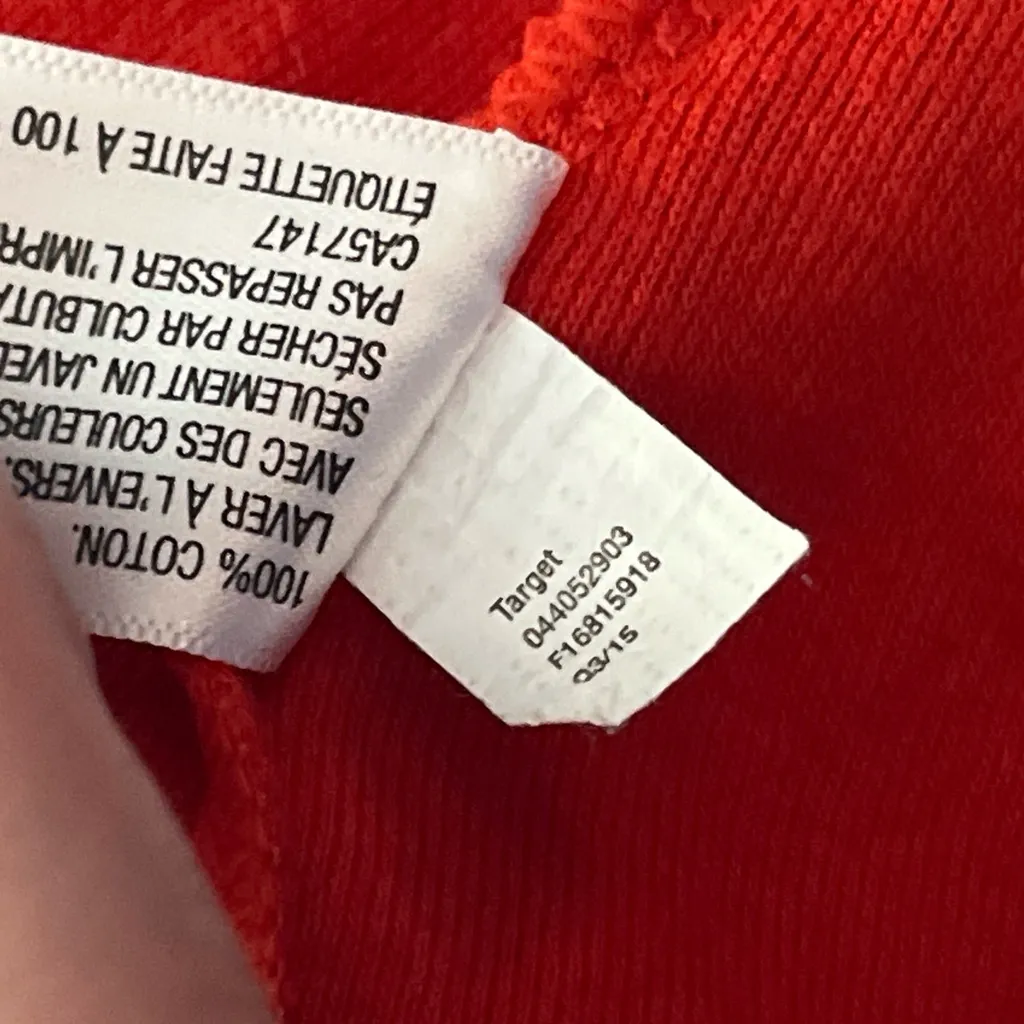 Target Christmas Santa Costume Print Long Sleeve Shirt Cotton Medium Red - Image 5