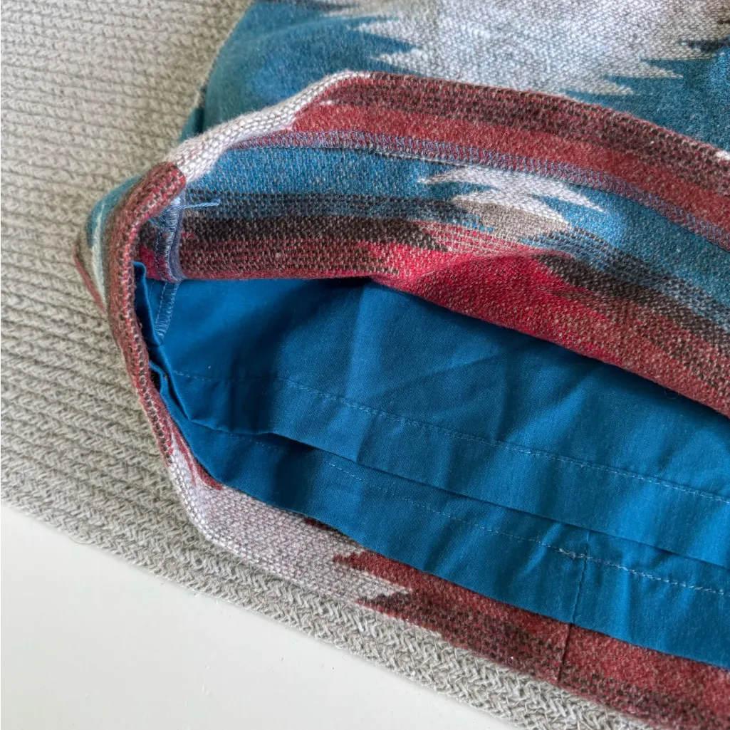 American Eagle Outfitters Blue Tan Gray Western Aztec Wool Acrylic Mini Skirt 4 - Image 7