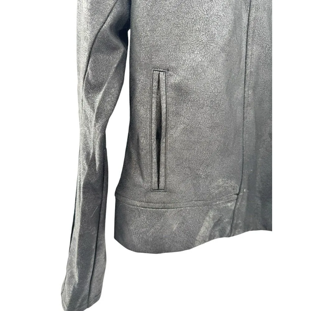 Harley-Davidson Women's Asymmetric Coated Ponte Biker Jacket, 97580-16VW. MEDIUM - Image 4