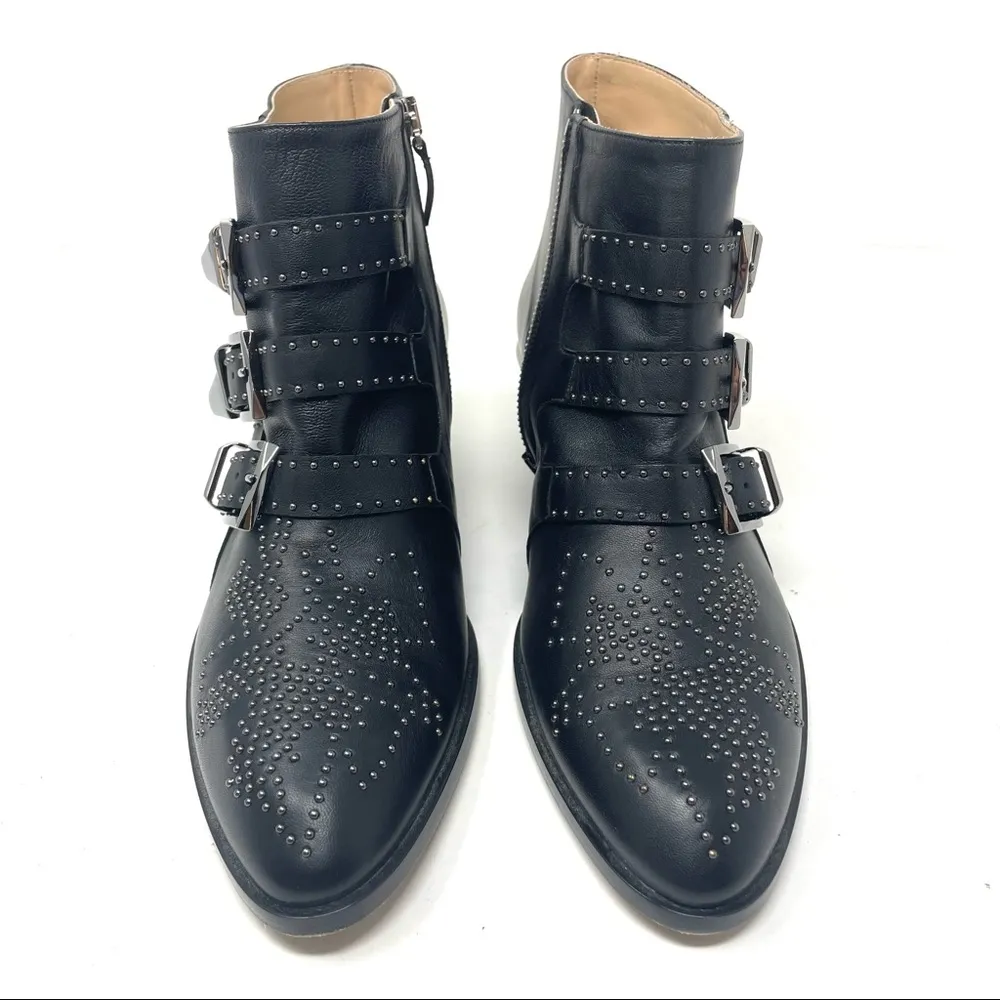 CHLOE Susanna black leather booties, made in Italy, size 39.5 - Image 2