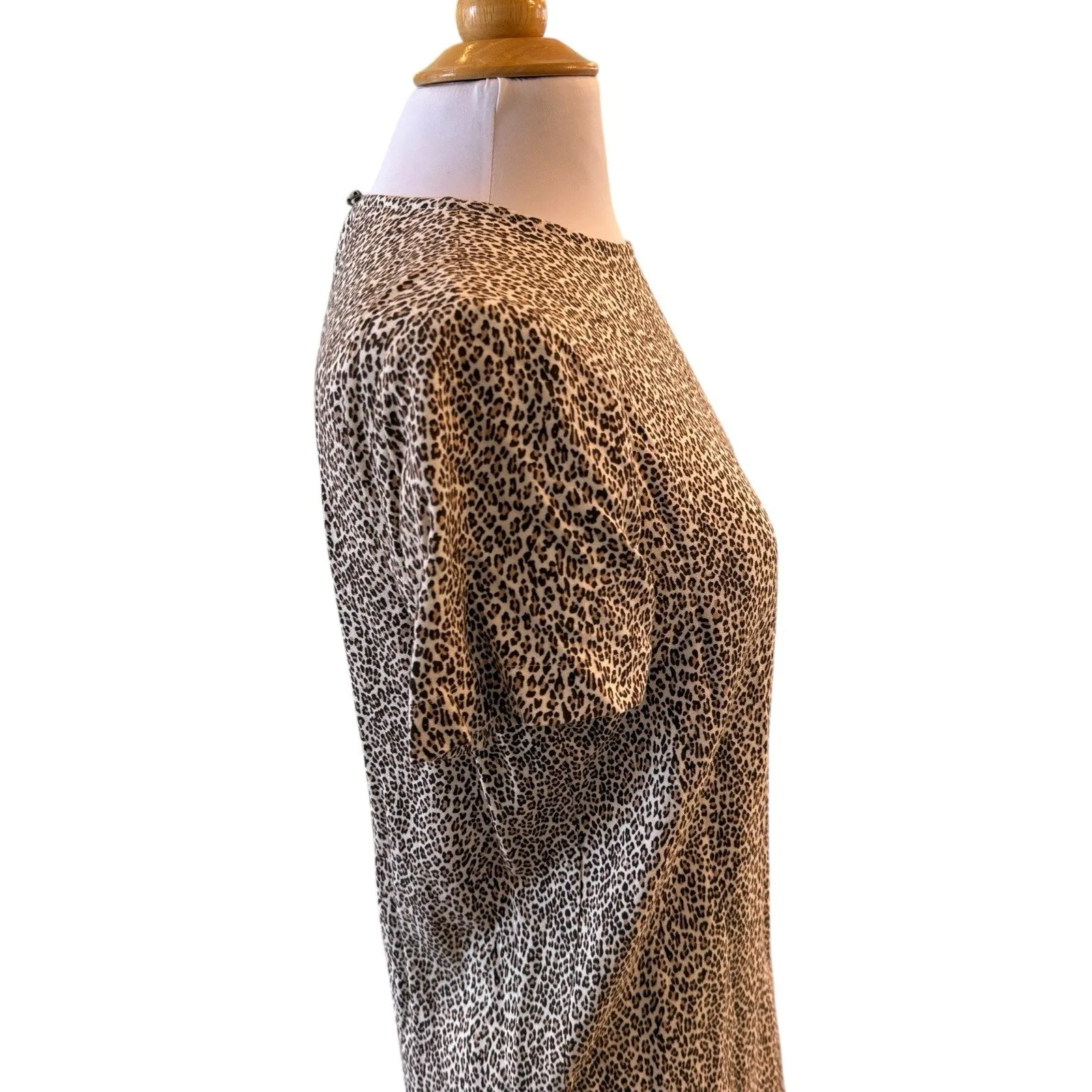 Jenni Kayne Leopard Print T Shirt Dress Mini Casual Oversized Animal Size XS - Image 12