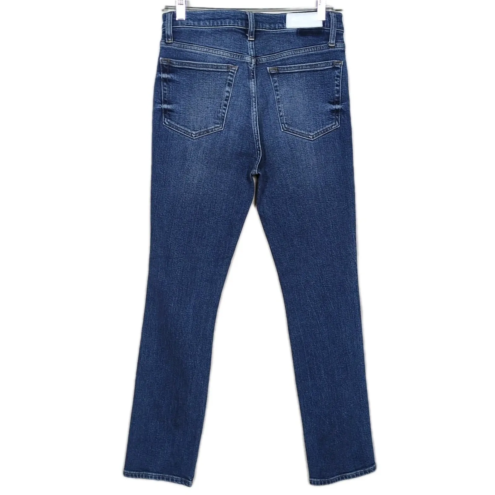RE/DONE 80s Slim Straight Jeans Medium Wash Button Fly Distressed Women's 29 - Image 2