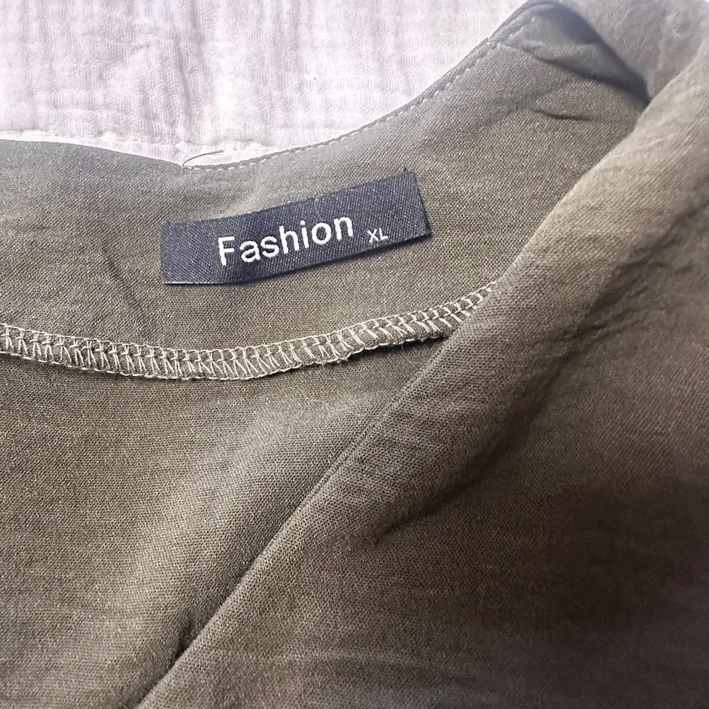 PrettyGarden Wide Leg Jumpsuit Casual V-Neck  Belted Long pants romper XL - Image 4