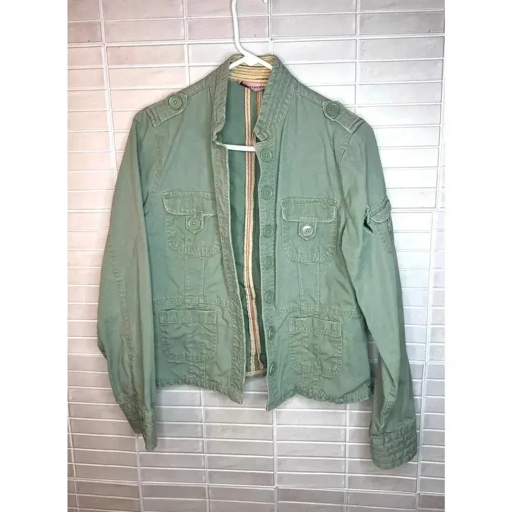 Periscope Army Green Jacket with Pink Trim - Image 2