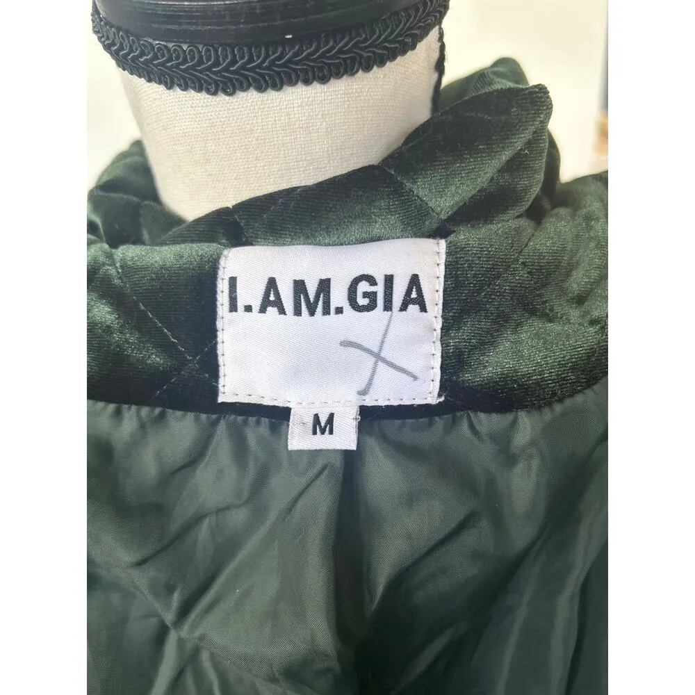 I.AM.GIA Contraband Green Quilted Velvet Puffer Jacket - Image 5