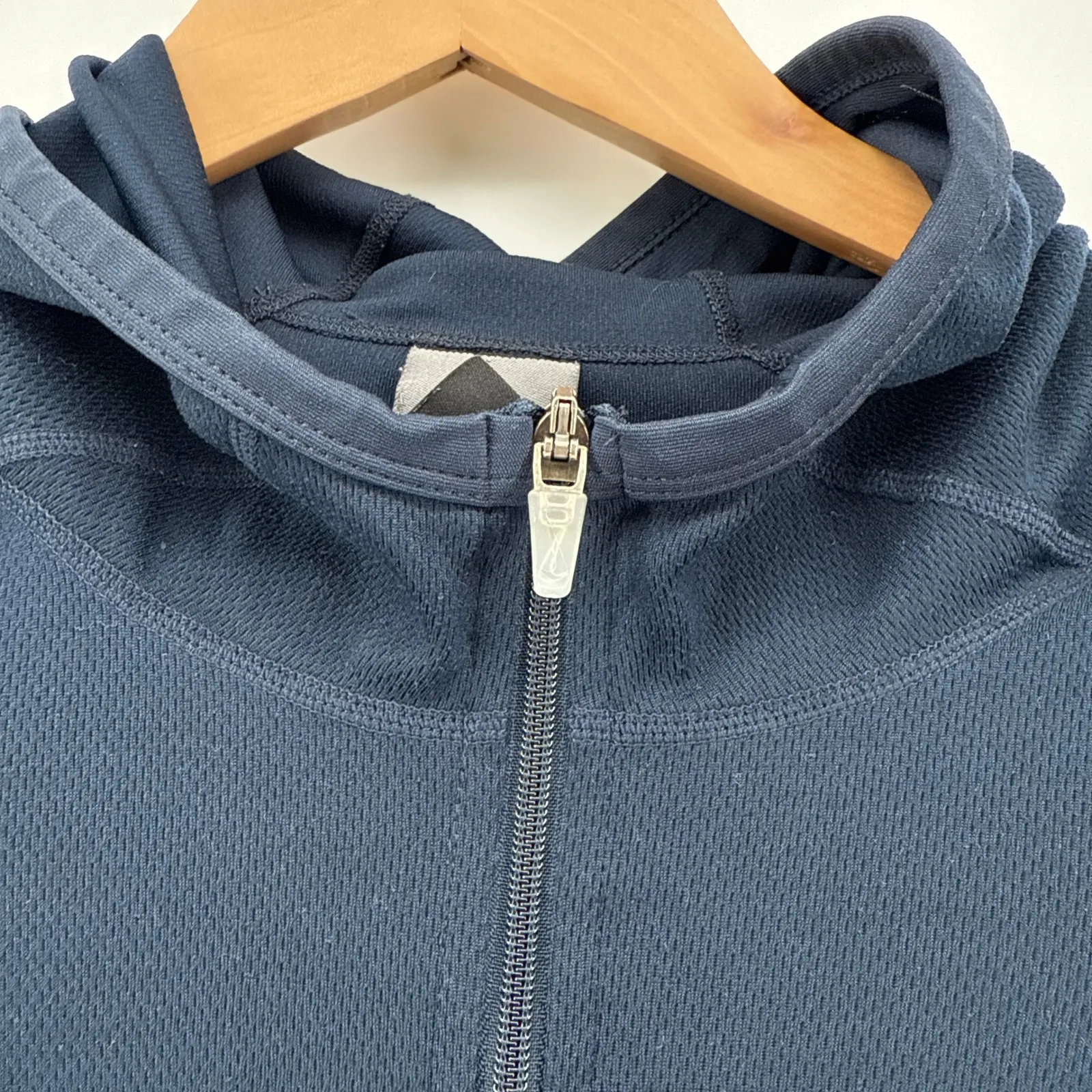 Nike Dri-FIT Full Zip Fleece Hoodie Women's Size Small Navy Blue Athletic Jacket - Image 4