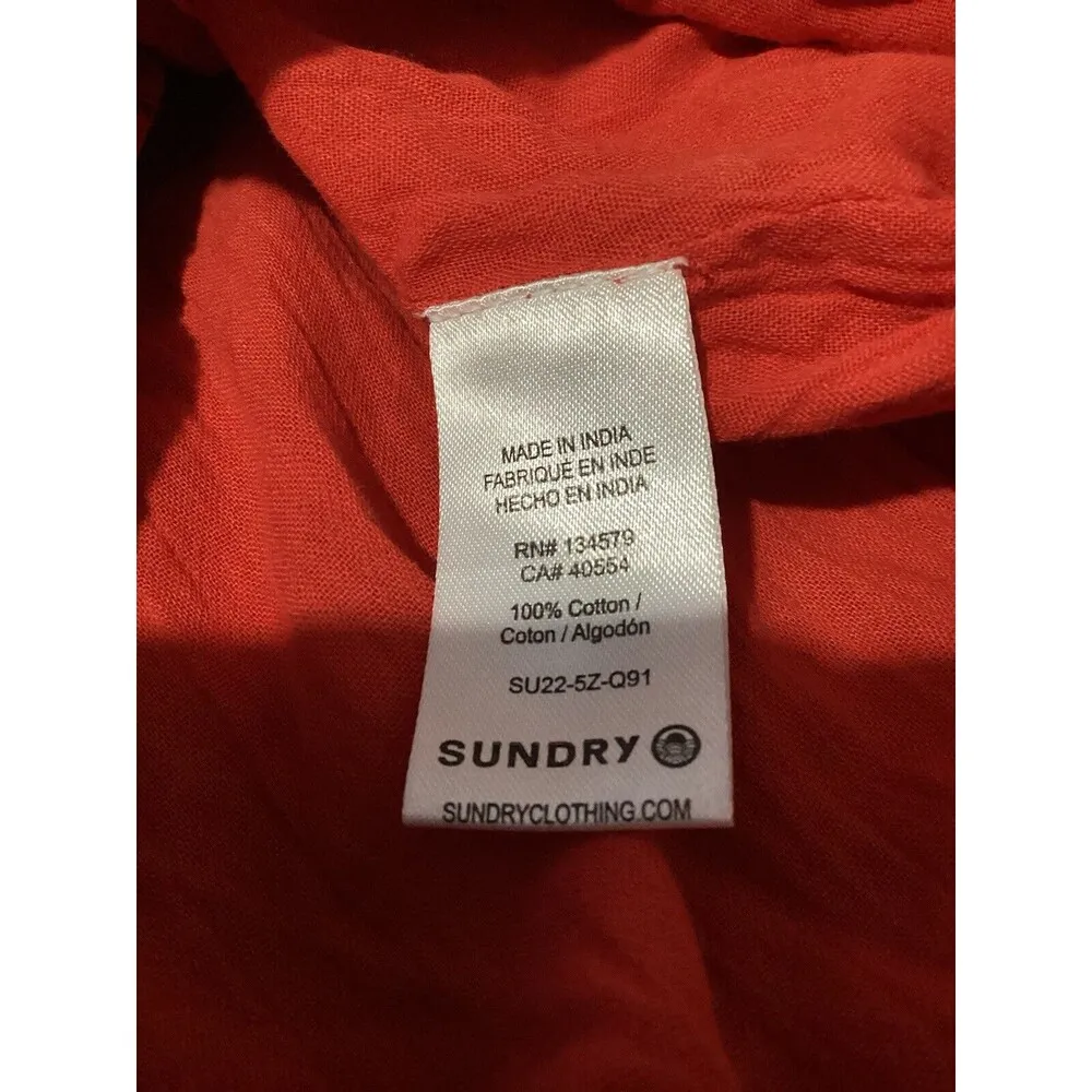 Sundry Orange Stripe Tiered Maxi Sleeveless Dress 100% Cotton S - Image 9