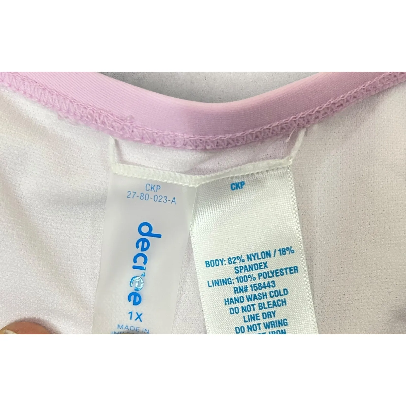 New Decree French Orchid Ruched High Rise Bikini Set Pink Bottom 0X Top 1X - Image 9