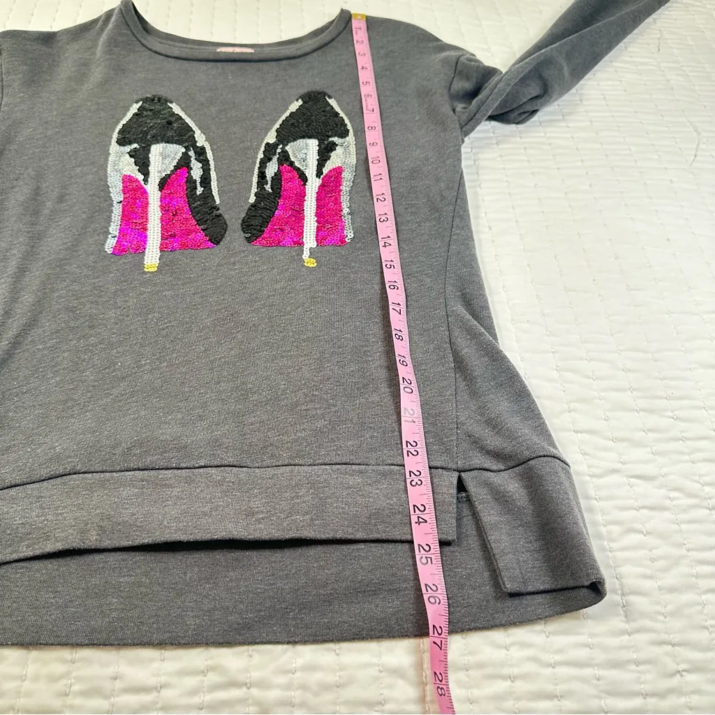 Juicy Couture Vintage Sequins Pump High Heels Gray Long Sleeve Sweater - Image 4