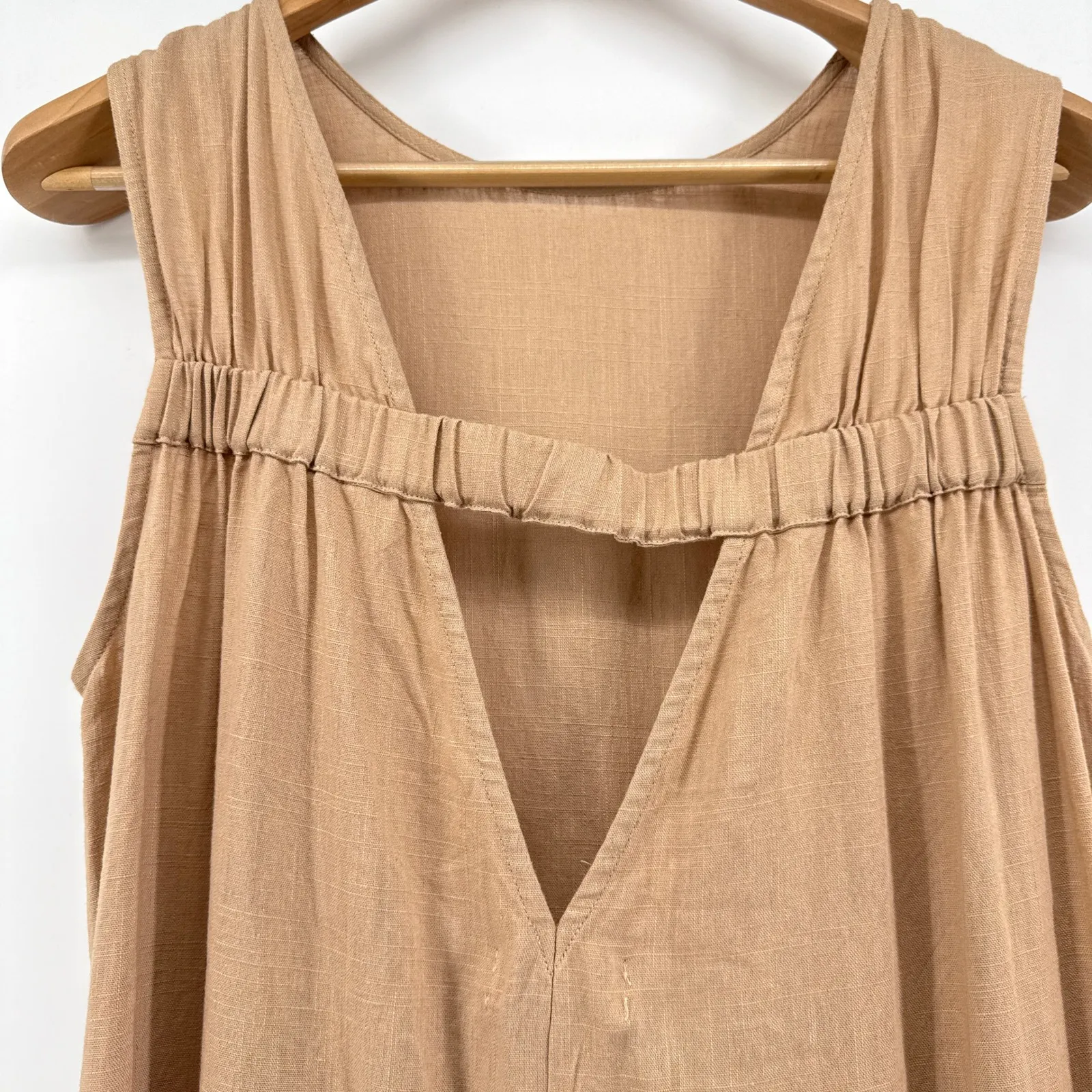 NEW NWT Petal & Pup Yardlee Jumpsuit Mocha Linen Blend‎ Wide Leg Sleeveless US 6 - Image 4