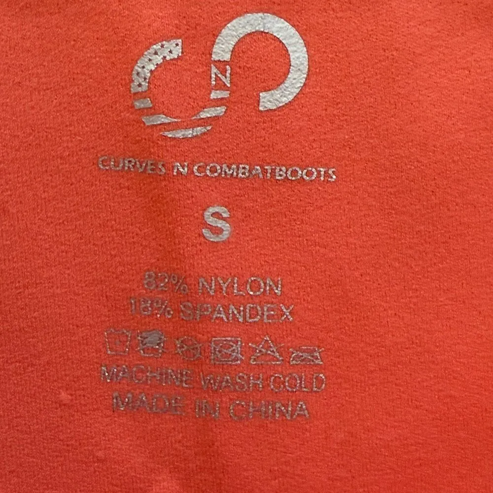 Curves N Combatboots NKD Leggings With Pockets Orange Small NWT IN PKG - Image 6