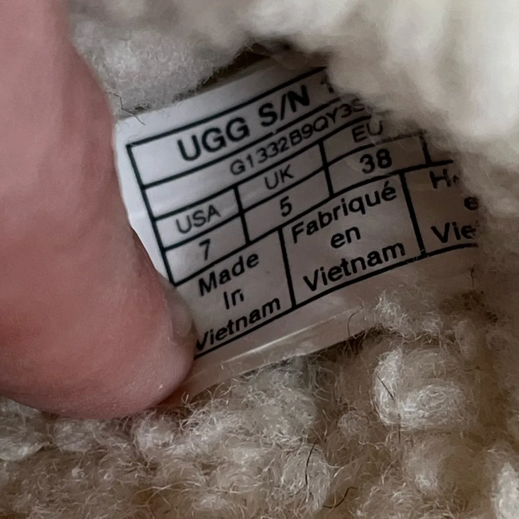 UGG FLUFFITA SLIDE WHITE SHEARLING PLATFORM SANDALS SHOE SLIPPER size 7 - Image 6