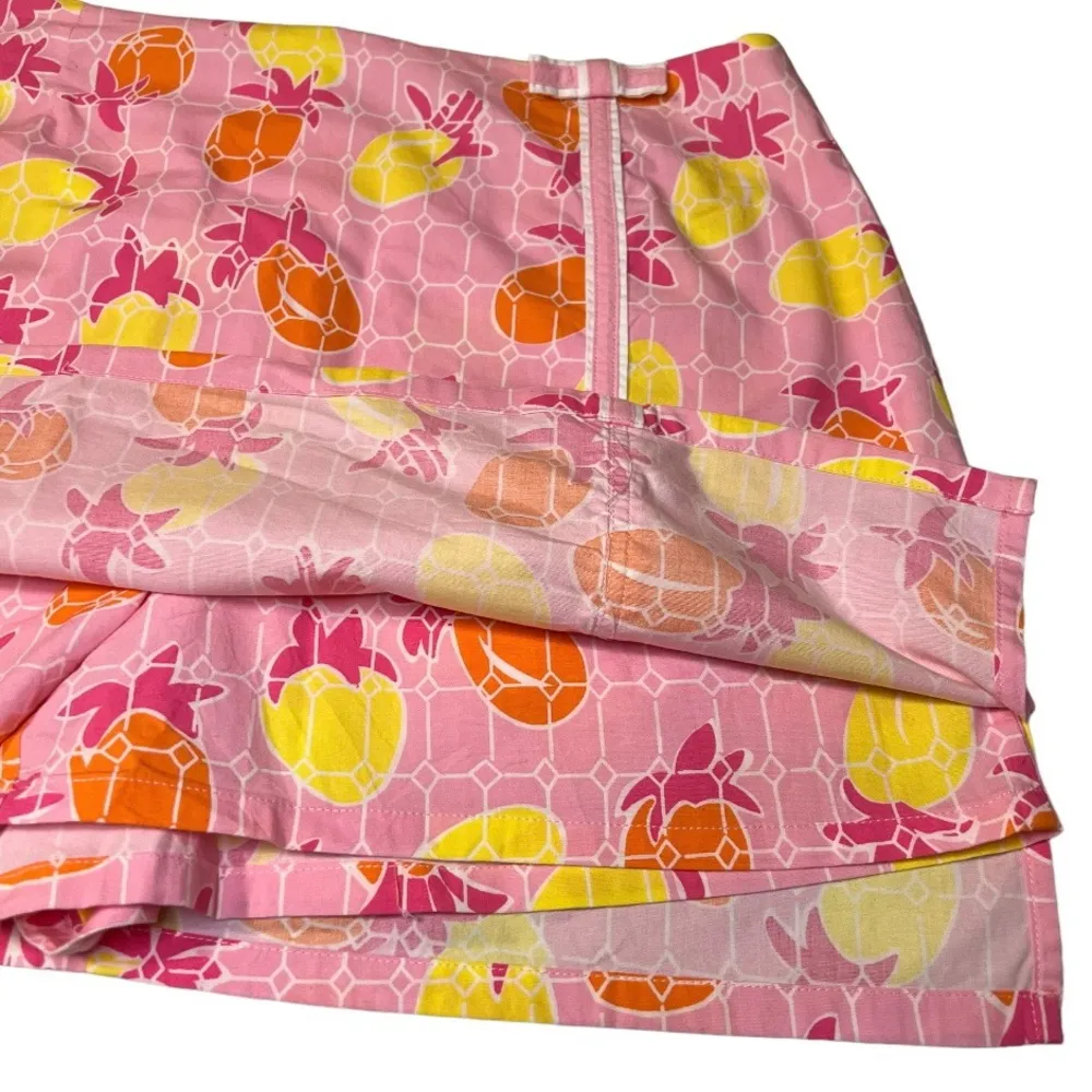 Skirt Skort Pink Spanish Tile Pineapple Pattern Vintage Size 8 - Image 3