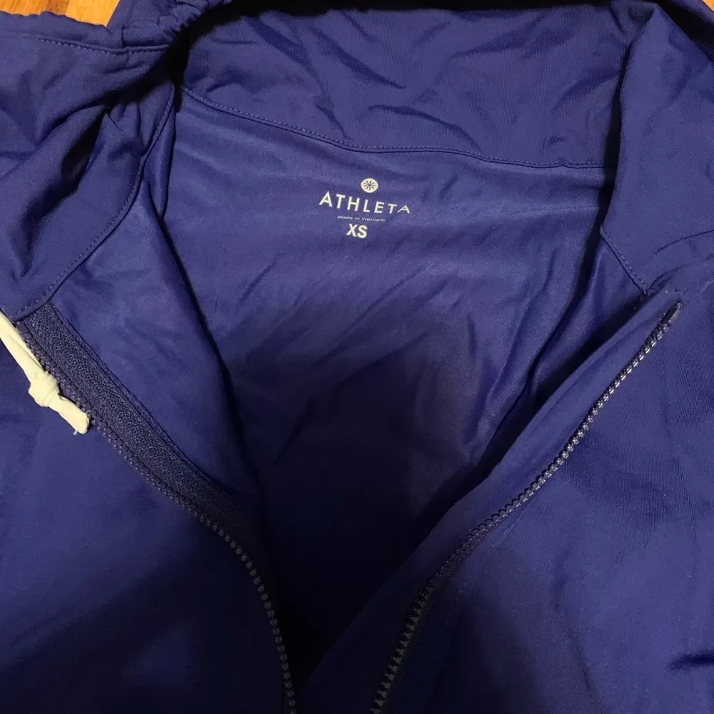 Athleta Spinnaker Sun Track Tunic Zip Up Blue Sweater Jacket XS - Image 3