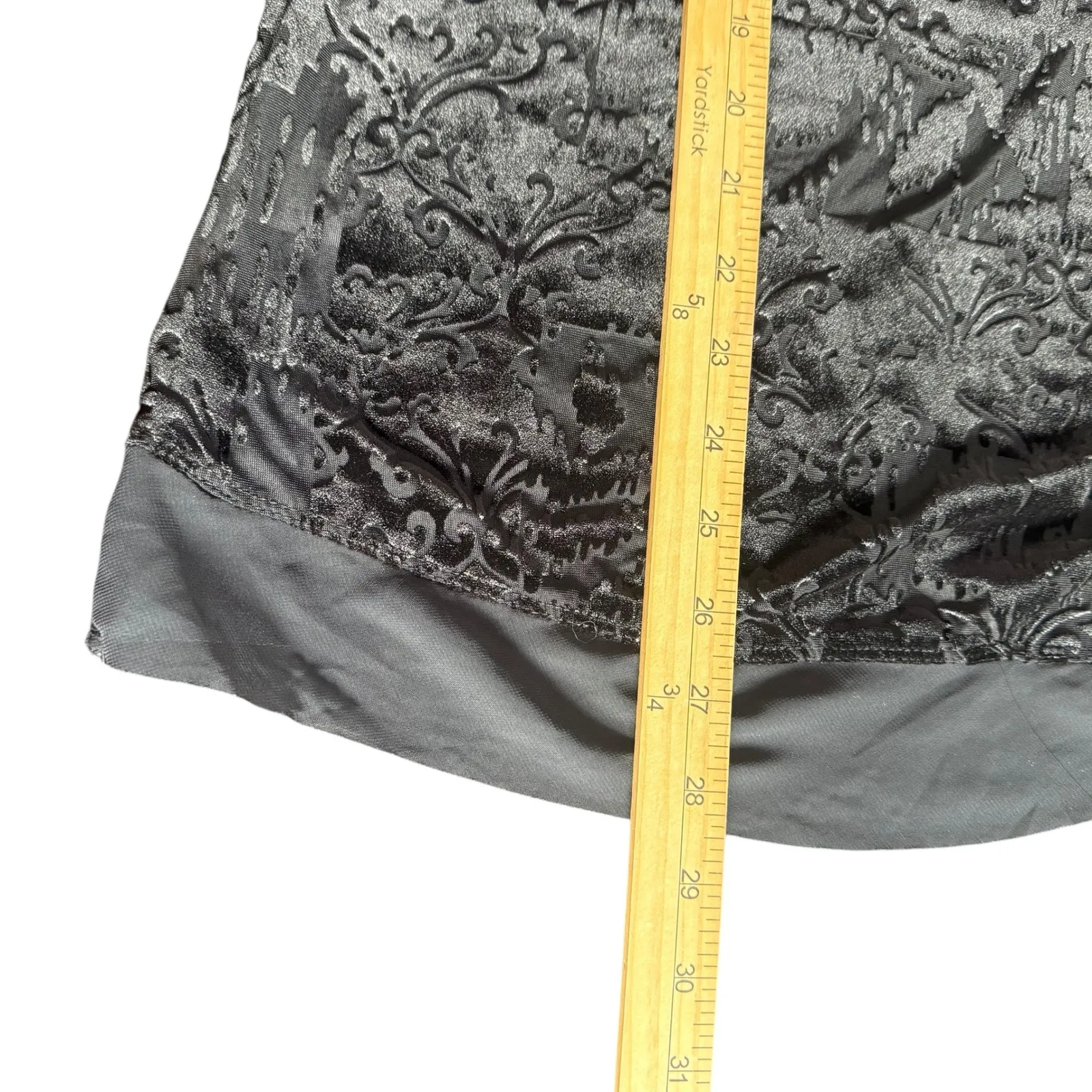 Simply Vera Wang Black Velvet Burnout Chiffon Hem‎ Size XS Petite Whimsigoth - Image 11