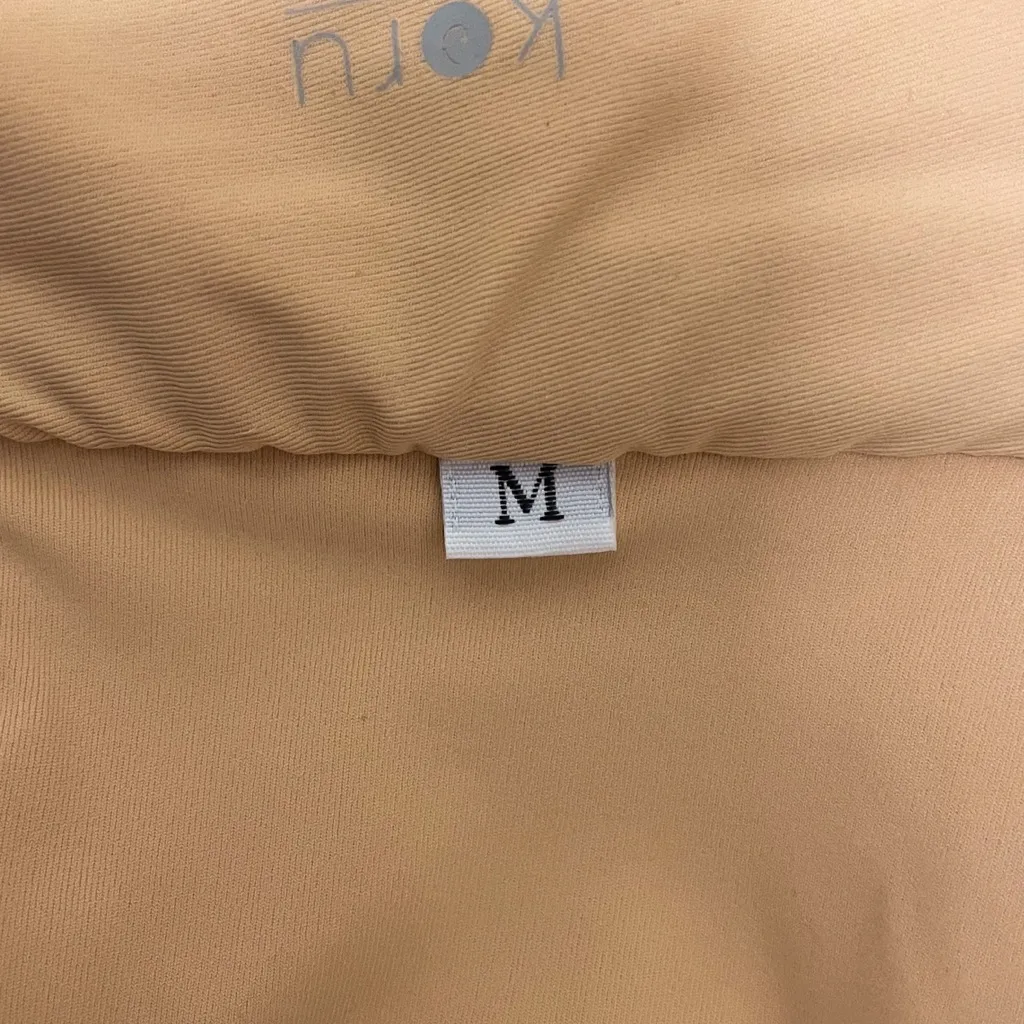 Koru Swimwear Tan Nude White Bandeau Bikini Top NWT Medium No Padding Swirl Bow - Image 12