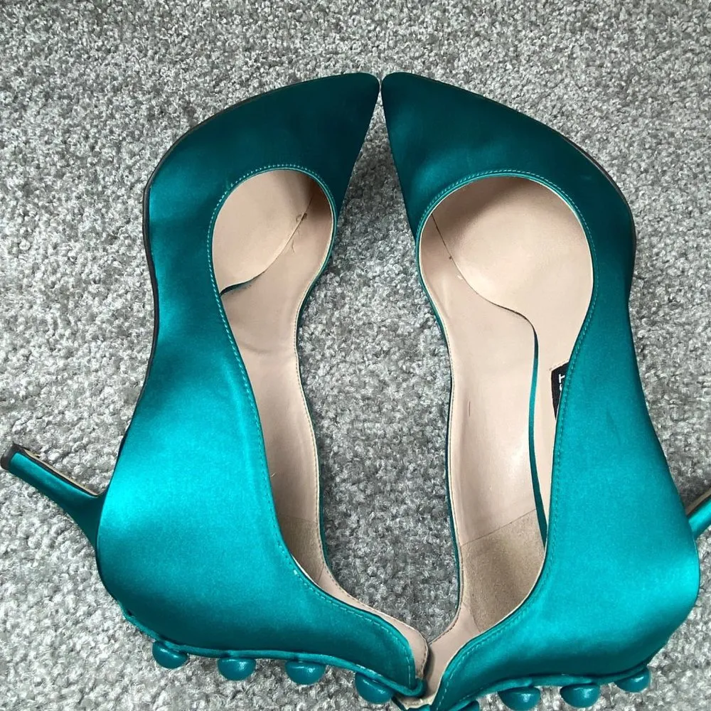 Nine West Women Heels Shoes Size 7 1/2 M Decorative Details on Back Closed Toe - Image 12