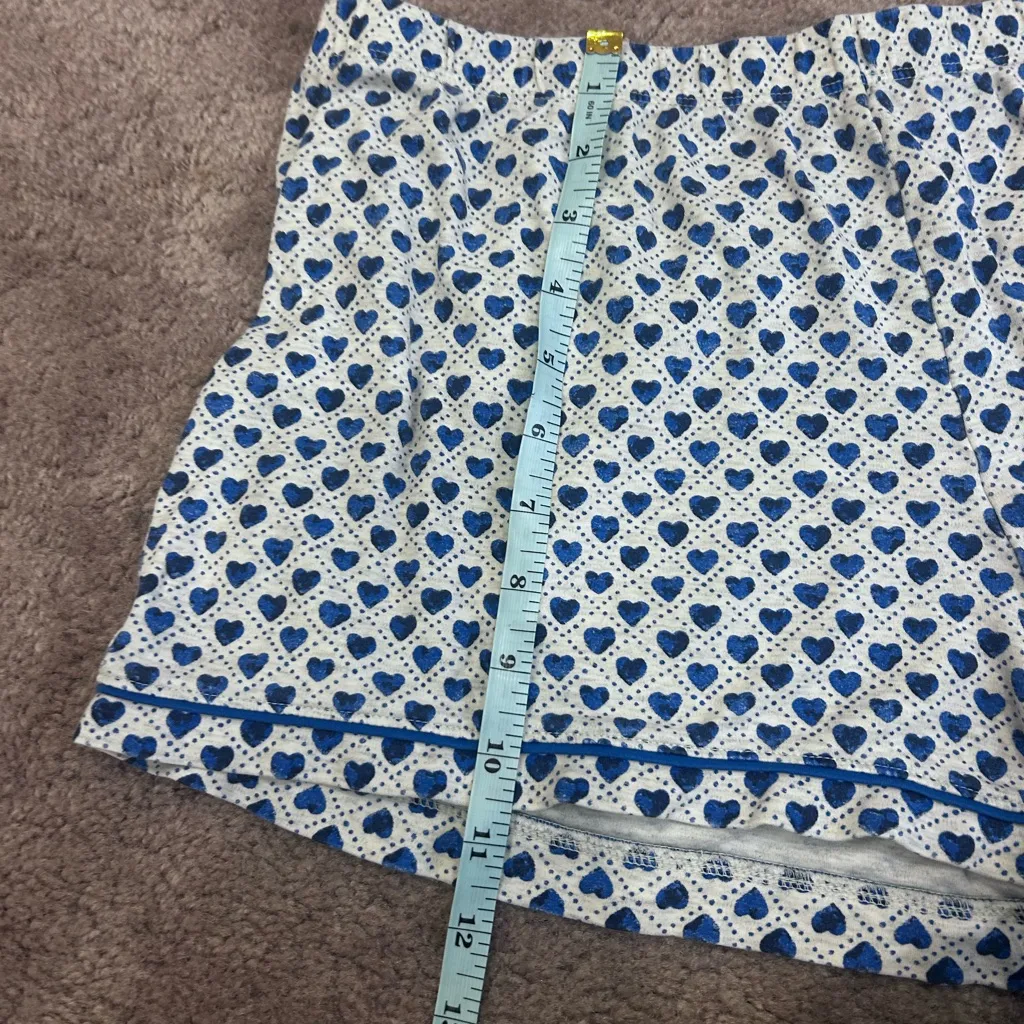 Roller Rabbit Blue Quilted Hearts Earth Day Polo Pajama Set Cotton Large Rare - Image 14