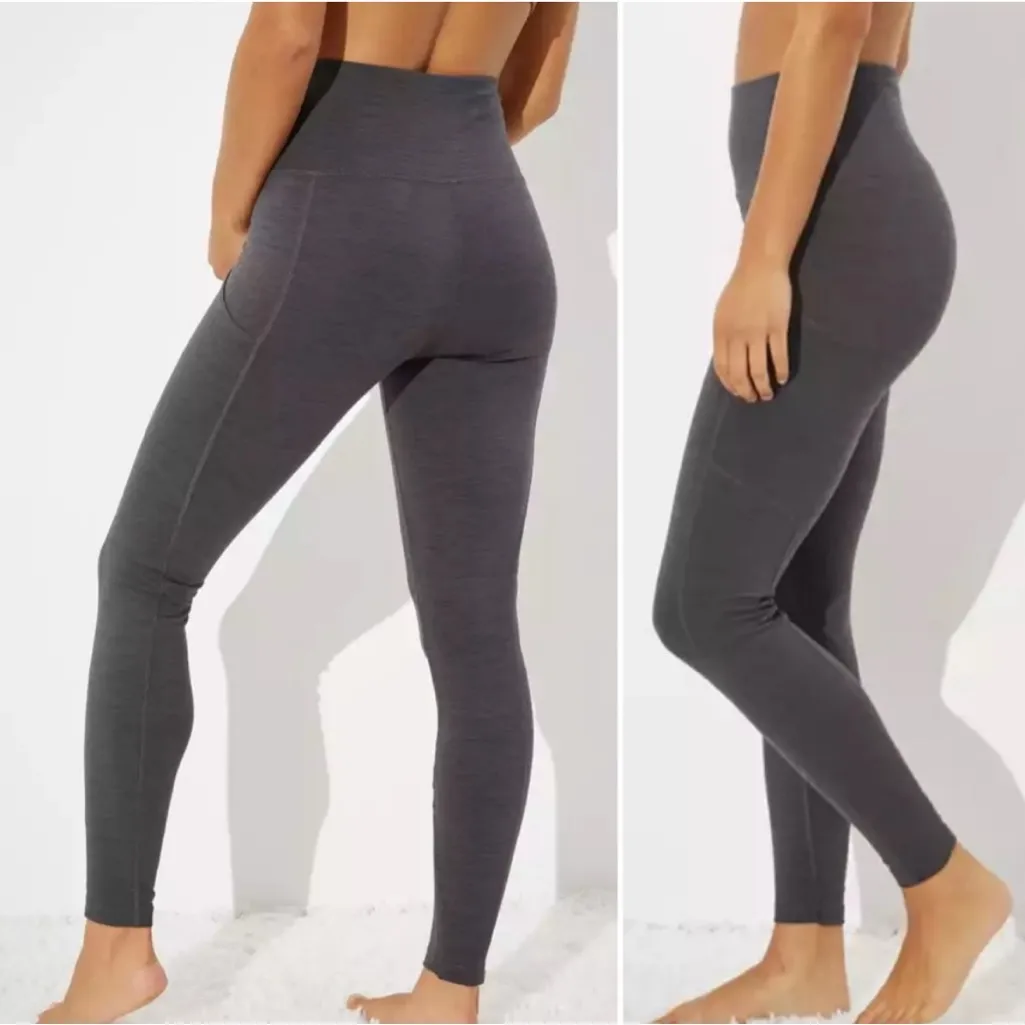 AMERICAN EAGLE AE The Everything Pocket Legging Curvy Spacedye Charcoal Size S - Image 2