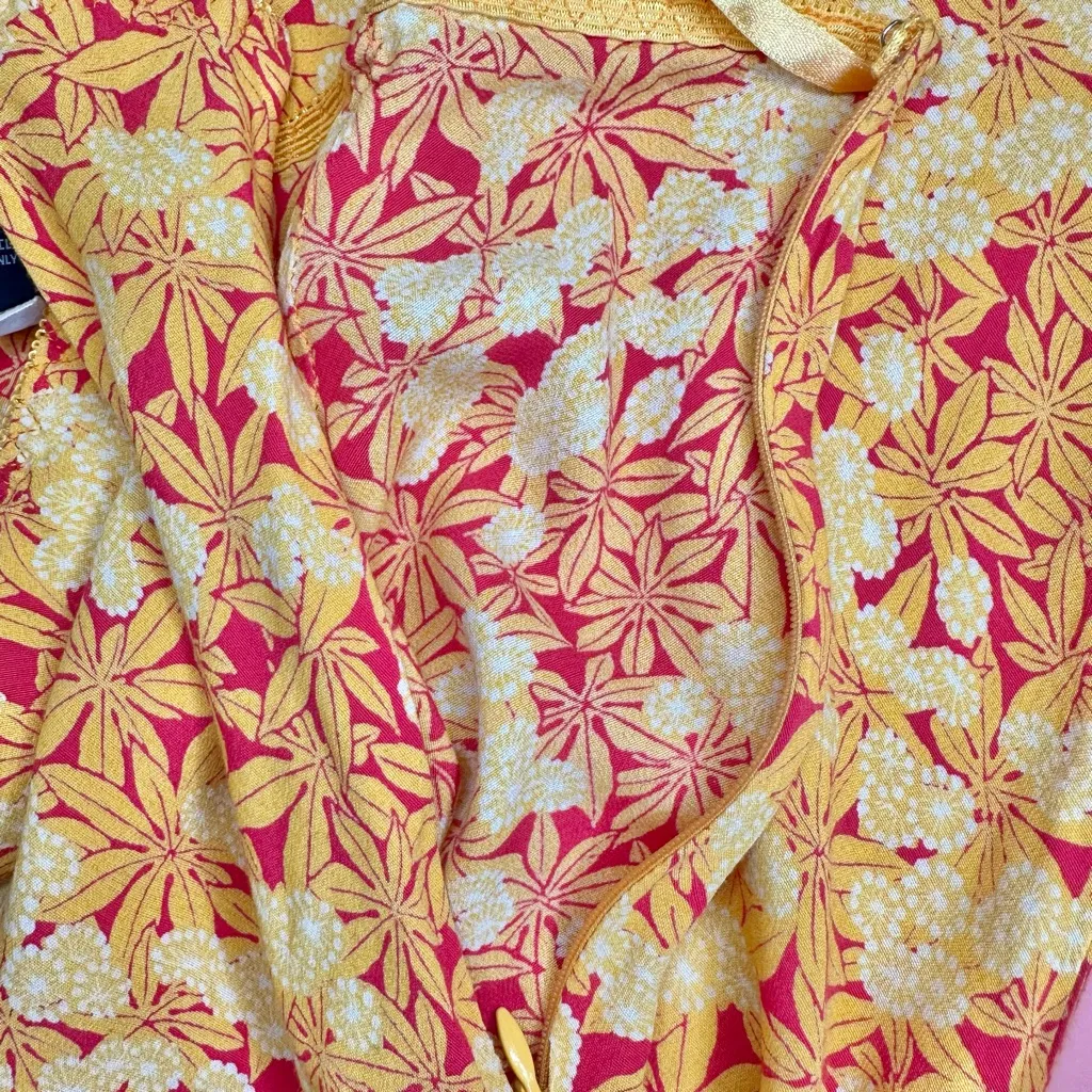 GAP Vintage Y2K 2001 Floral Yellow Red Orange Flowy Skirt - Image 7