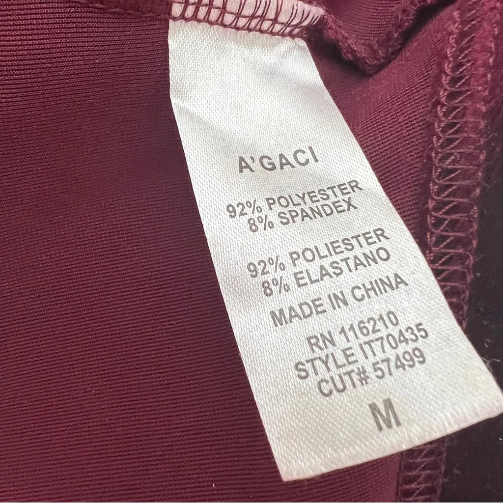 A’GACI Burgundy Velvet Bustier Crop Top with Choker Neck Size MEDIUM NWT - Image 6