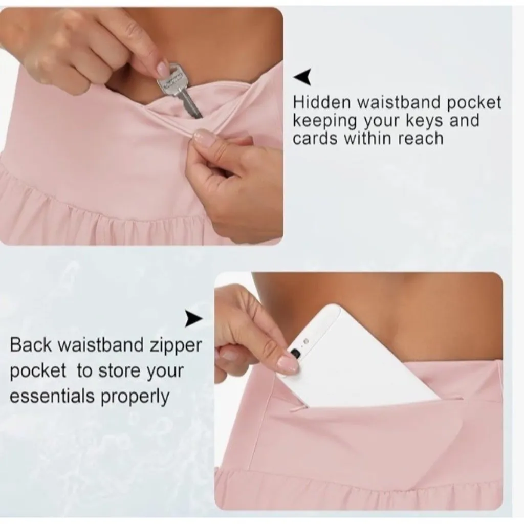 High Waisted Running Shorts Athletic Workout Short ~ Pink ~ Size Medium - Image 5