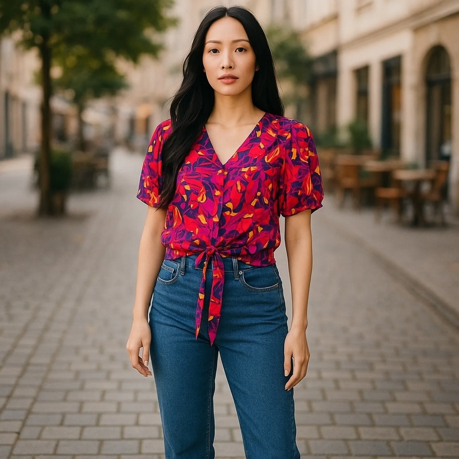 Rose & Olive Jungle Monkey Tropical Tie Button Down Top Medium NWT - Image 13