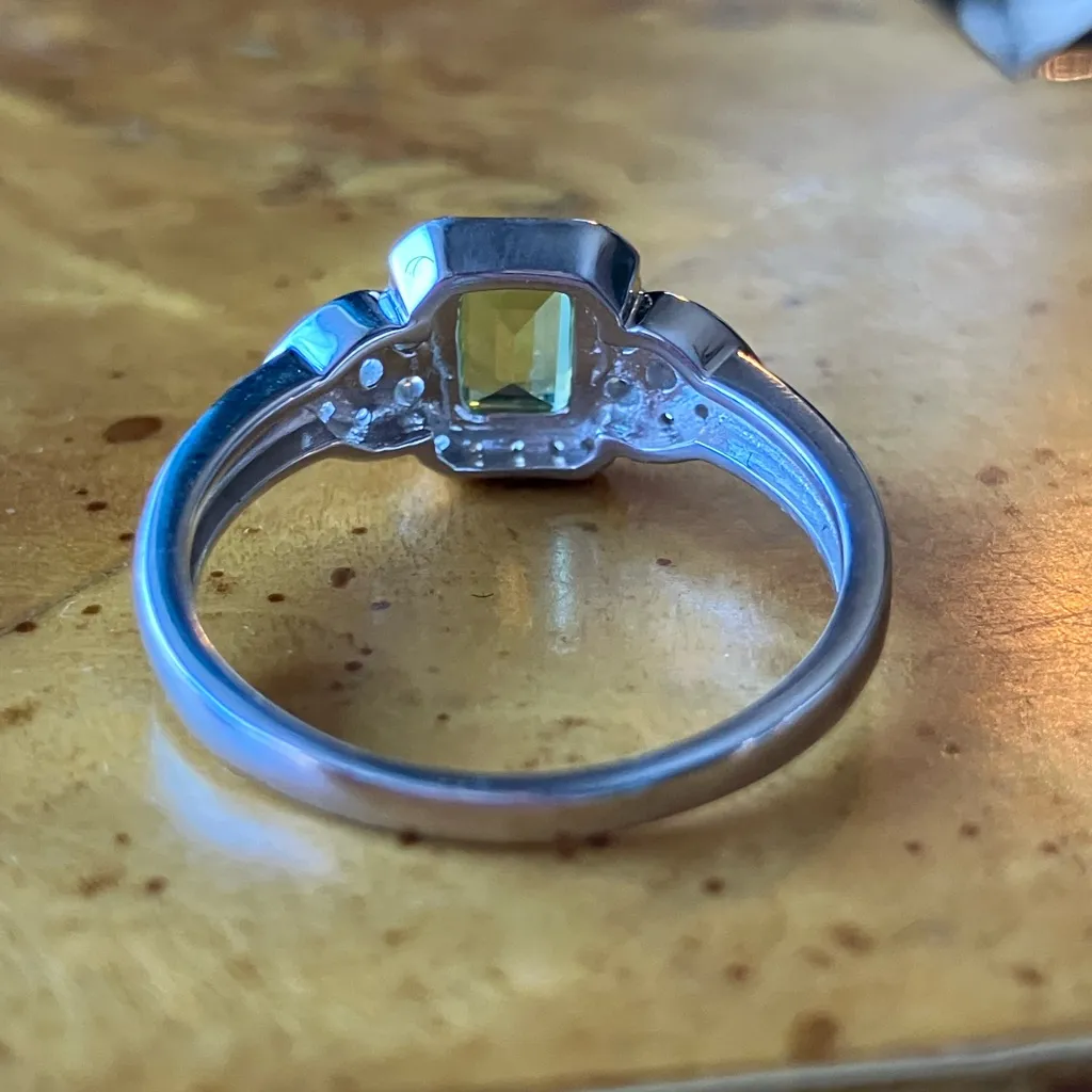 Natural Peridot Sterling Silver Ring Size 8.75 - Image 10